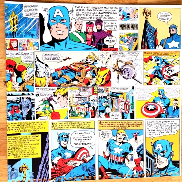 art class Art Marvel Captain America Vintage Comic Book Wall Art